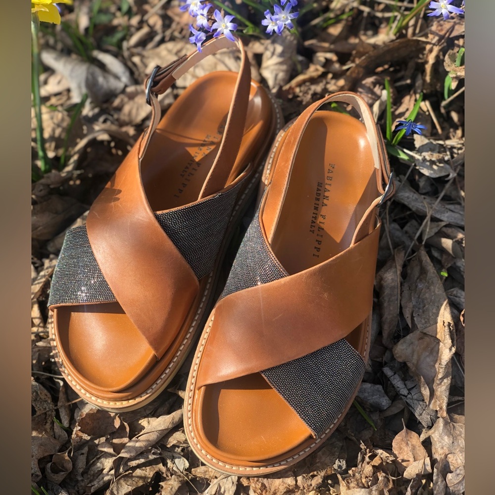 Fabiana Filippi leather beaded Sandals